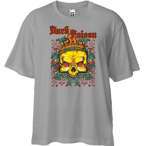 Футболка двонитка Oversize, Чорний, dark poison