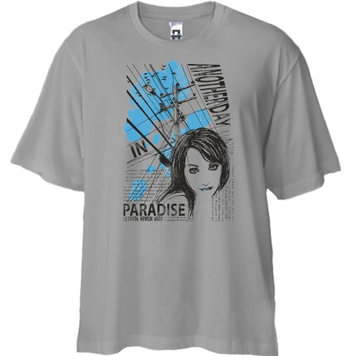 Футболка двунитка Oversize, Серый, another day paradise