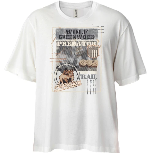 Футболка двунитка Oversize, Белый, wolf greenwood