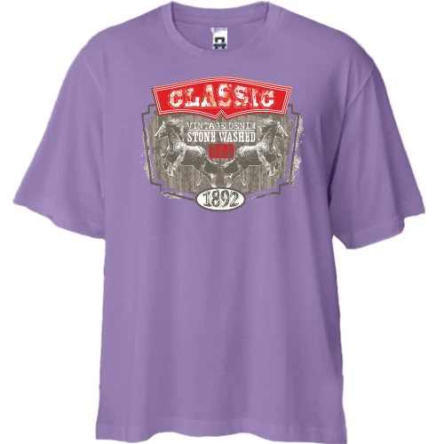 Футболка двонитка Oversize, Лавандовий, classic скачки