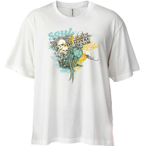Футболка двонитка Oversize, Білий, soul of original denim