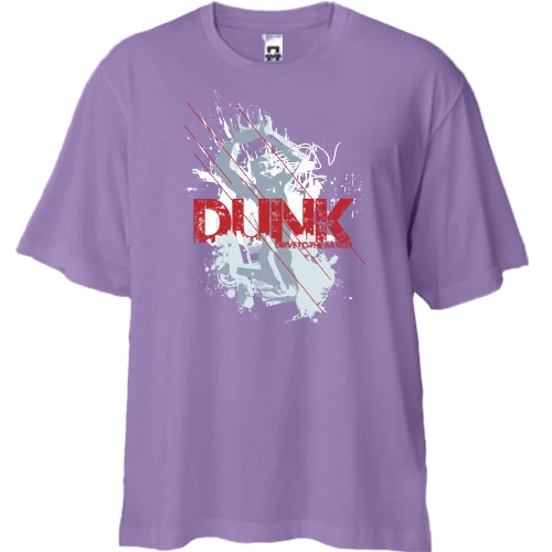 Футболка двонитка Oversize, Лавандовий, dunk basketball