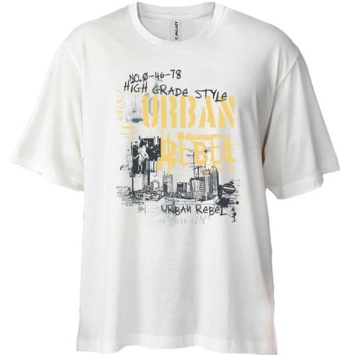 Футболка двунитка Oversize, Белый, urban rebel