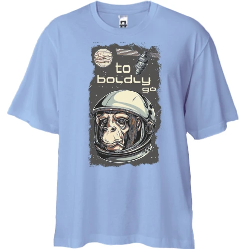 Футболка двунитка Oversize to boldly go