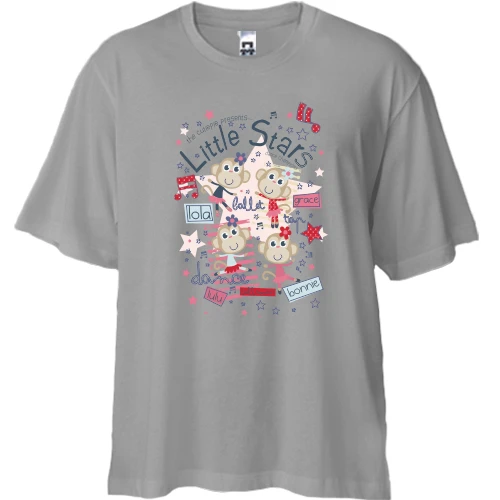 Футболка двунитка Oversize little stars monkeys