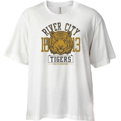Футболка двунитка Oversize, Белый, river city tigers