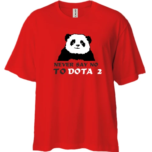 Футболка двунитка Oversize, Красный, Never say no to DOTA 2