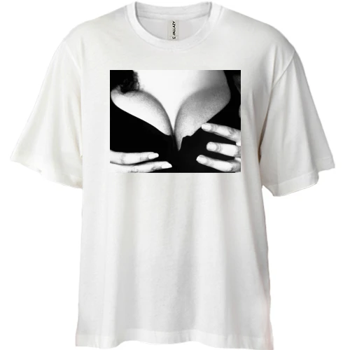 Футболка двонитка Oversize, Білий, Моніка Белуччі