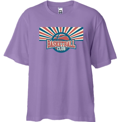 Футболка двонитка Oversize, Лавандовий, basketball club