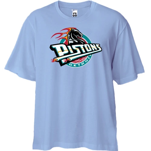 Футболка двунитка Oversize, Синий, pistons