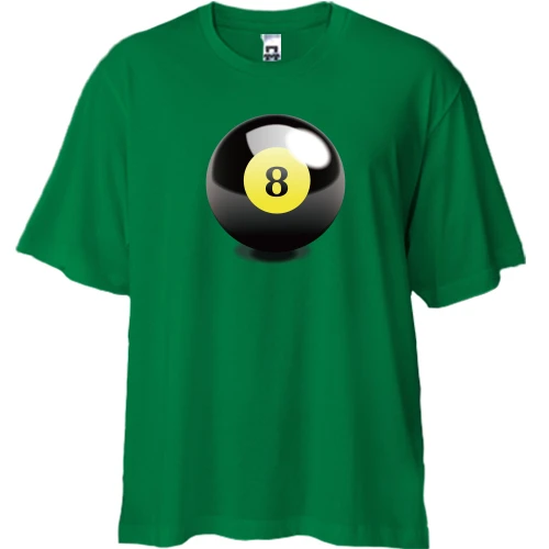 Футболка двунитка Oversize с бильярдной восьмеркой