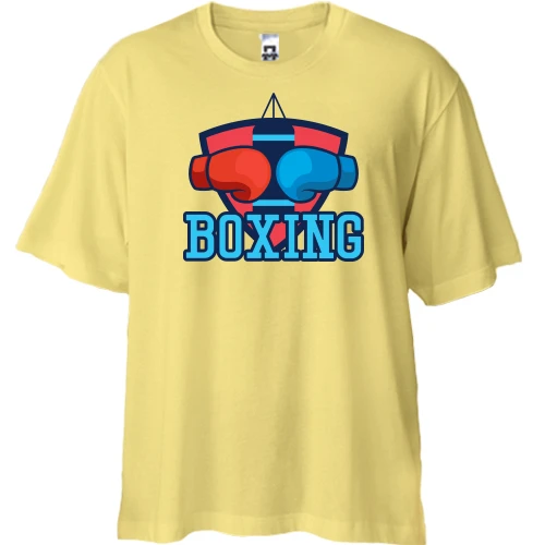 Футболка двунитка Oversize boxing с перчатками