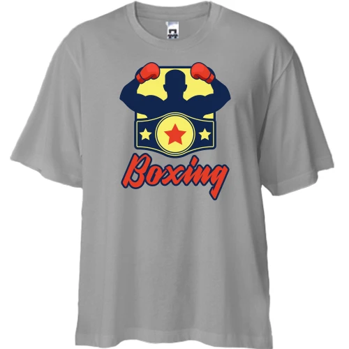 Футболка двунитка Oversize boxing чемпион