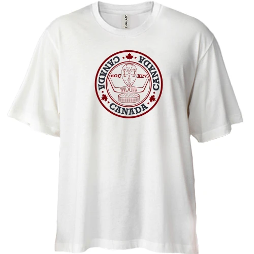 Футболка двонитка Oversize, Білий, canada hockey