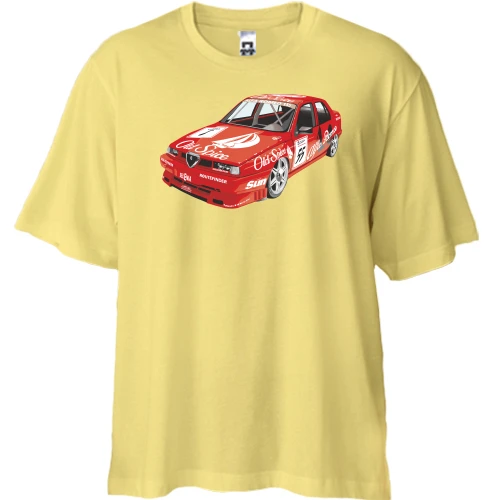 Футболка двонитка Oversize, Жовтий, Alfa Romeo racing car