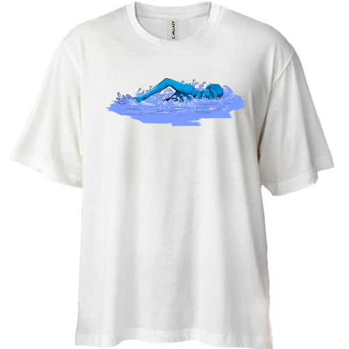 Футболка двонитка Oversize з плавцем