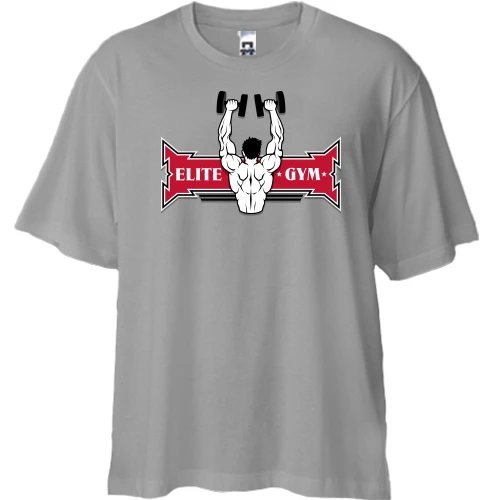 Футболка двунитка Oversize, Серый, elite gym
