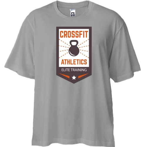 Футболка двунитка Oversize, Серый, crossfit athletics
