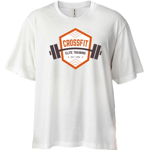 Футболка двунитка Oversize, Белый, crossfit elite training