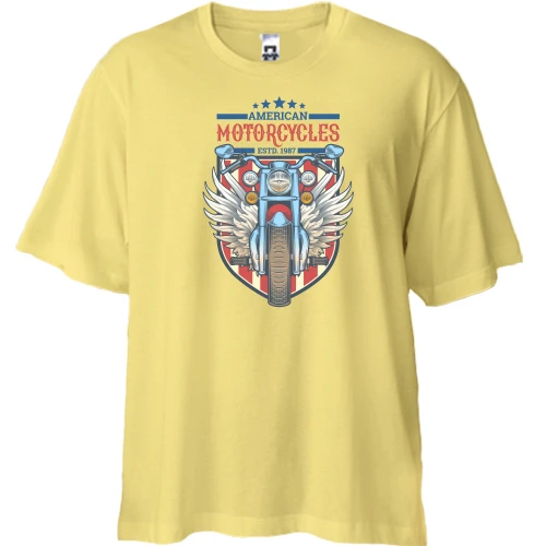 Футболка двонитка Oversize american motorcycles