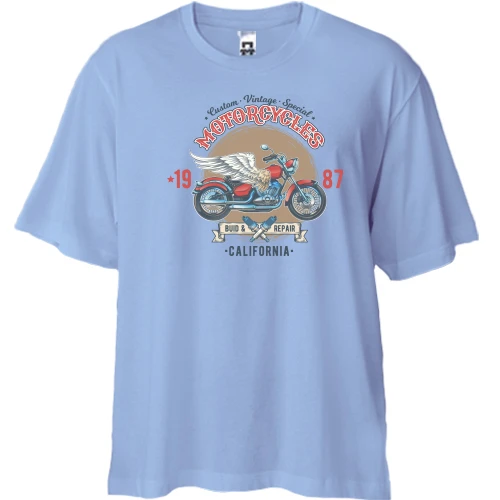 Футболка двунитка Oversize motorcycles vintage