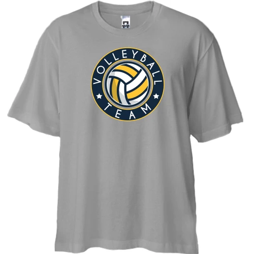 Футболка двунитка Oversize, Серый, volleyball team