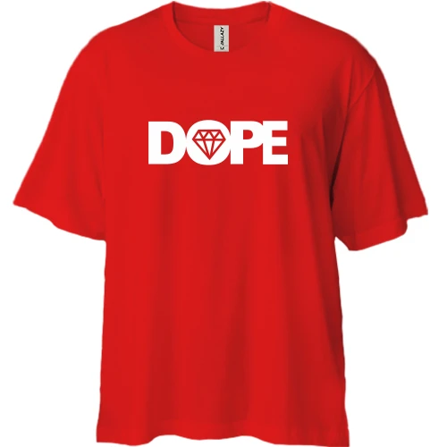 Футболка двунитка Oversize, Красный, Dope Diamond
