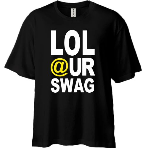 Футболка двунитка Oversize, Черный, Lol our Swag
