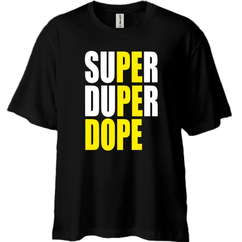 Футболка двунитка Oversize, Черный, Super Dope