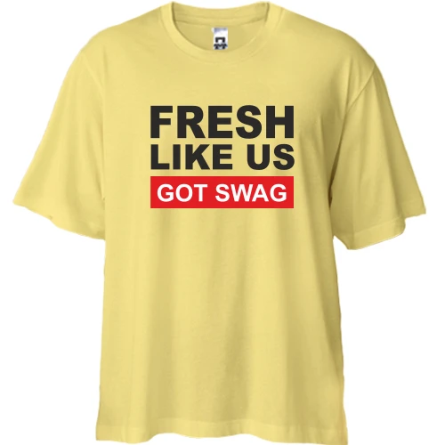 Футболка двонитка Oversize, Жовтий, Fresh like US