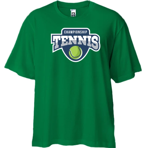Футболка двунитка Oversize, Зеленый, championship tennis