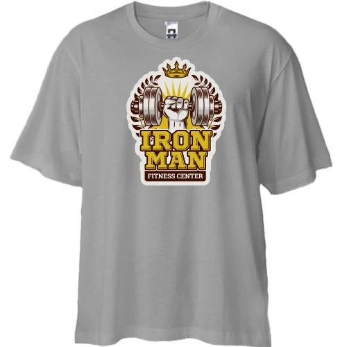 Футболка двунитка Oversize, Серый, fitness center iron man