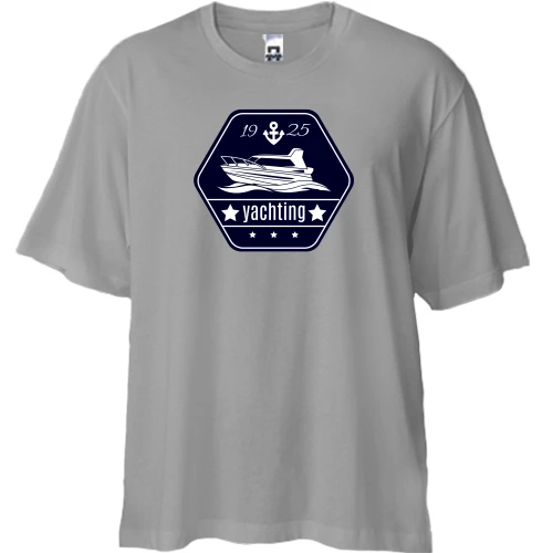 Футболка двонитка Oversize, Сірий, yachting 1925