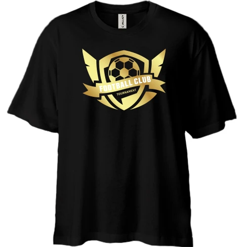 Футболка двонитка Oversize, Чорний, football club