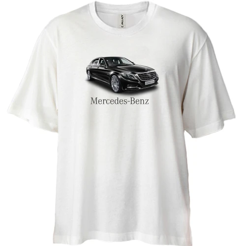 Футболка двунитка Oversize, Белый, Mercedes S Class