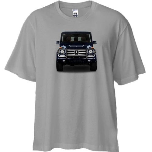 Футболка двунитка Oversize, Серый, Mercedes G Class (Гелик)