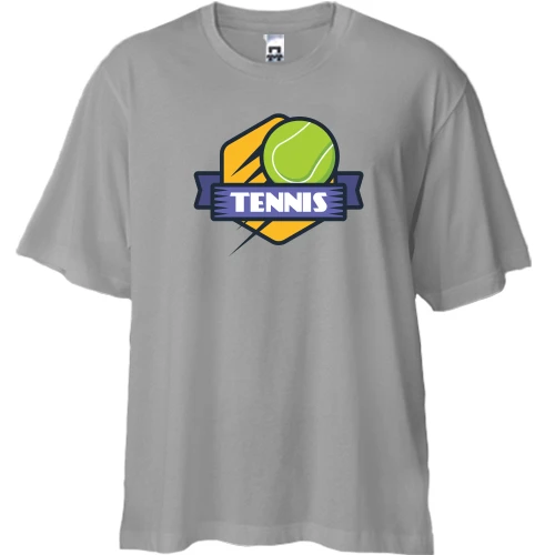 Футболка двунитка Oversize, Серый, Tennis