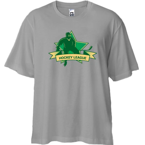 Футболка двунитка Oversize, Серый, hockey league