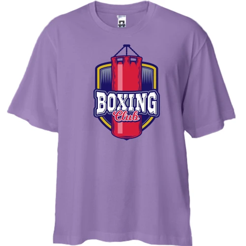 Футболка двунитка Oversize, Лавандовый, boxing club