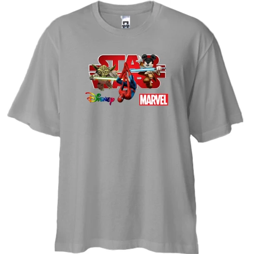 Футболка двунитка Oversize, Серый, Disney-Marvel Star Wars