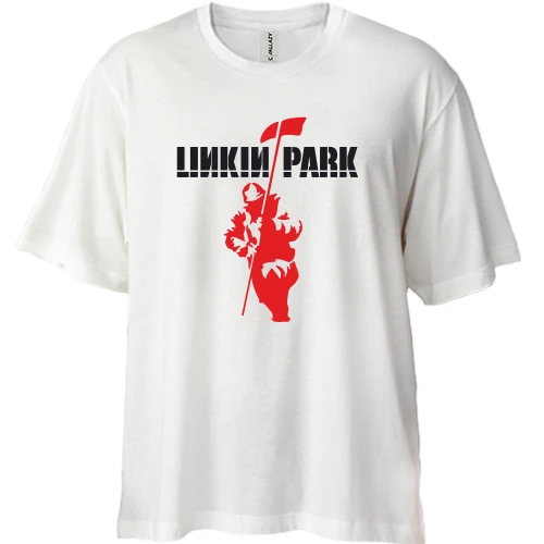 Футболка двонитка Oversize, Білий, Linkin Park (3)