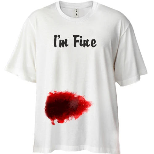 Футболка двунитка Oversize I'm fine