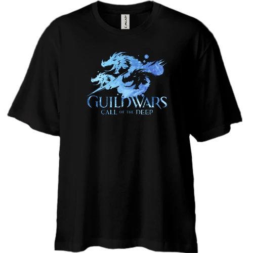 Футболка двунитка Oversize, Черный, Guild Wars 2 Call of the Deep