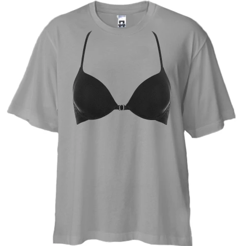 Футболка двунитка Oversize с лифчиком