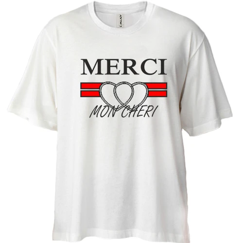 Футболка двунитка Oversize Merci mon cheri