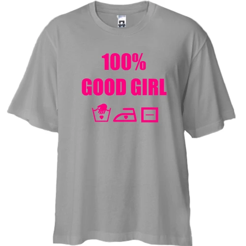 Футболка двунитка Oversize, Серый, 100% Good girl