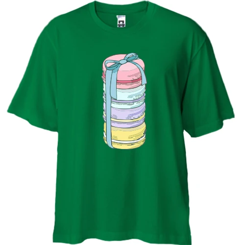 Футболка двунитка Oversize с большой стопкой печенек