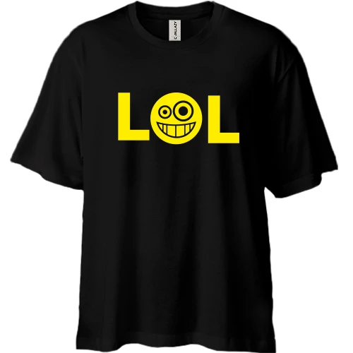 Футболка двунитка Oversize, Синий, LOL