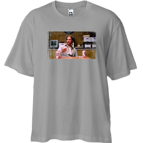 Футболка двонитка Oversize, Чорний, з Растом Коулом