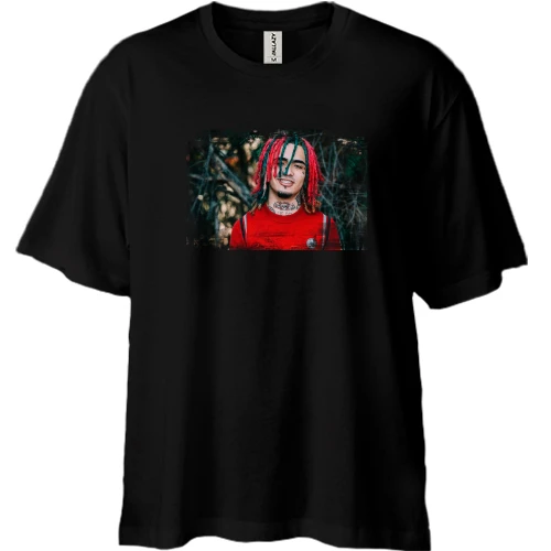 Футболка двунитка Oversize, Черный, Lil Pump